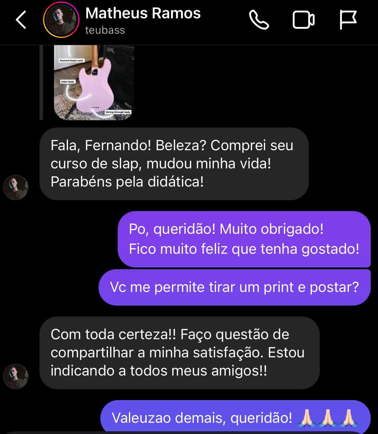 Depoimento original de aluno 3